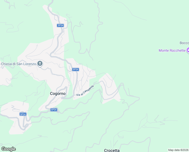 map of restaurants, bars, coffee shops, grocery stores, and more near 39 Via Costigliolo in Cogorno