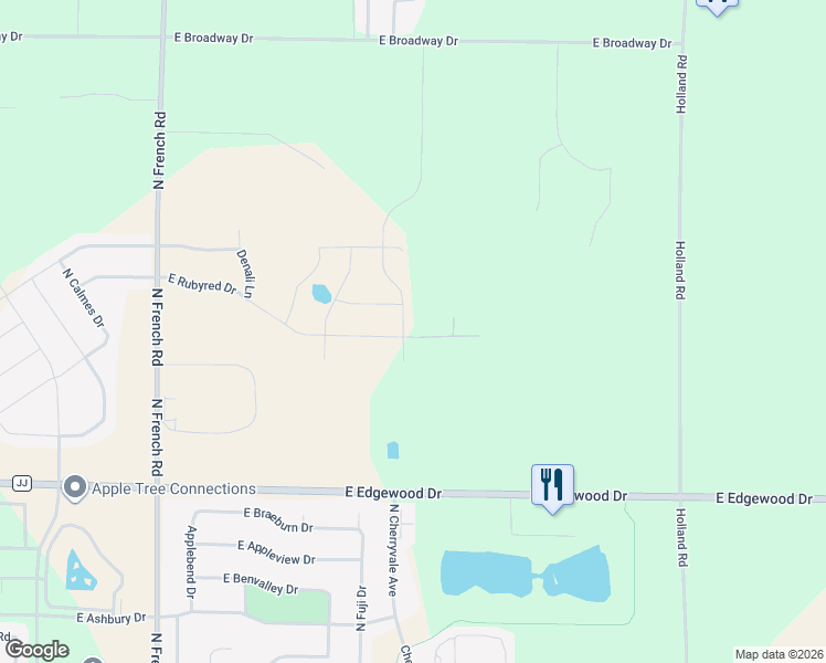 map of restaurants, bars, coffee shops, grocery stores, and more near 3750 East Edgewood Drive in Appleton