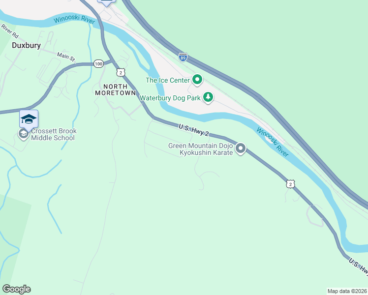 map of restaurants, bars, coffee shops, grocery stores, and more near 257 Gallagher Acres in Moretown