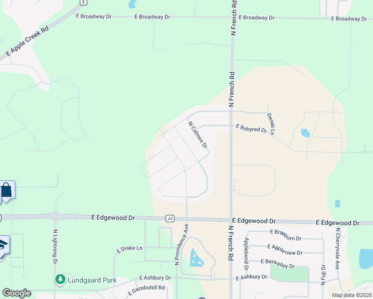 map of restaurants, bars, coffee shops, grocery stores, and more near 5519 North Amethyst Drive in Appleton