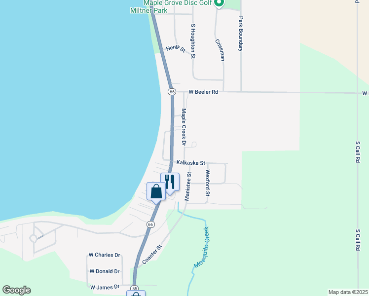 map of restaurants, bars, coffee shops, grocery stores, and more near 801 King Street in Lake City