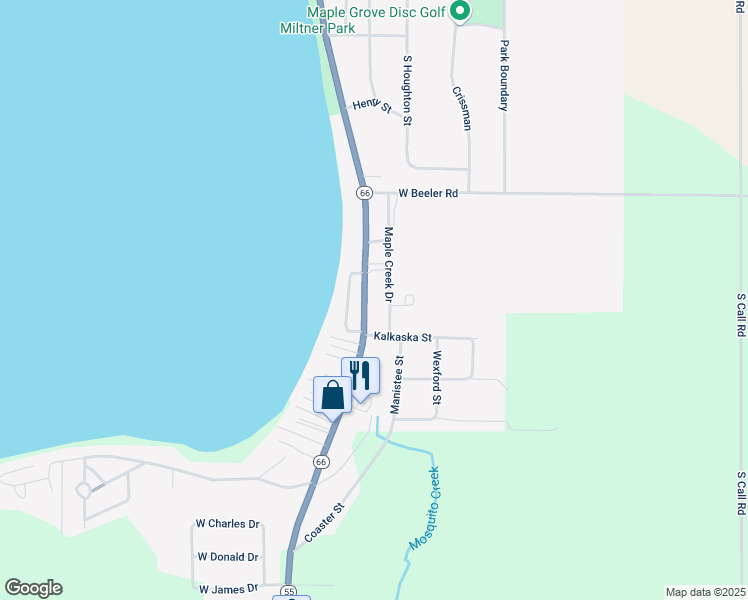 map of restaurants, bars, coffee shops, grocery stores, and more near 813 South Lakeshore Drive in Lake City