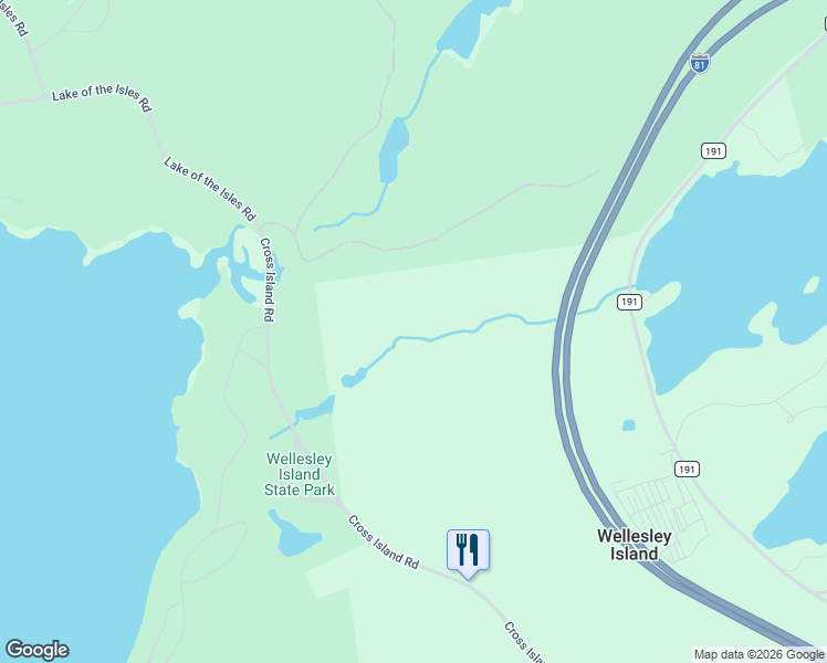 map of restaurants, bars, coffee shops, grocery stores, and more near in Wellesley Island