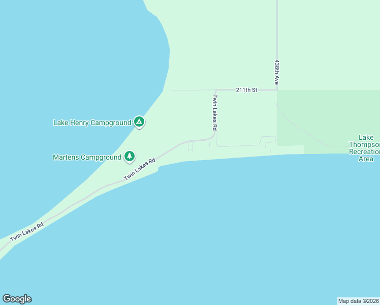 map of restaurants, bars, coffee shops, grocery stores, and more near 43732-43798 Twin Lakes Road in De Smet