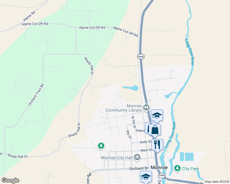 map of restaurants, bars, coffee shops, grocery stores, and more near 710 8th Street in Monroe