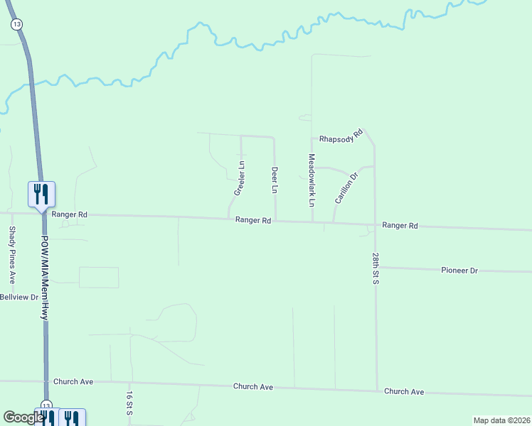 map of restaurants, bars, coffee shops, grocery stores, and more near 7910 Deer Lane in Wisconsin Rapids
