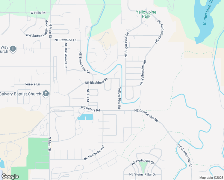 map of restaurants, bars, coffee shops, grocery stores, and more near 2046 Northeast Timberwolf Loop in Prineville