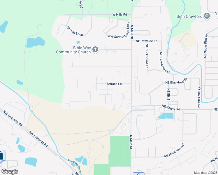 map of restaurants, bars, coffee shops, grocery stores, and more near 400 Terrace Lane in Prineville