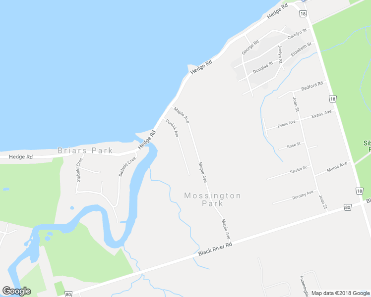 map of restaurants, bars, coffee shops, grocery stores, and more near 97 Dunkirk Avenue in Georgina