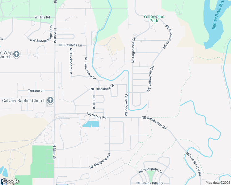 map of restaurants, bars, coffee shops, grocery stores, and more near 2046 Northeast Timberwolf Loop in Prineville