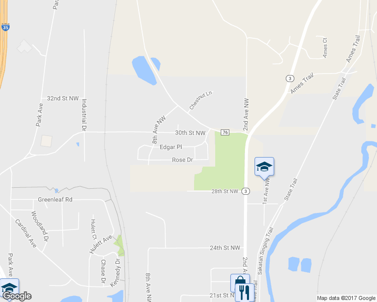 map of restaurants, bars, coffee shops, grocery stores, and more near 507 Edgar Place in Faribault