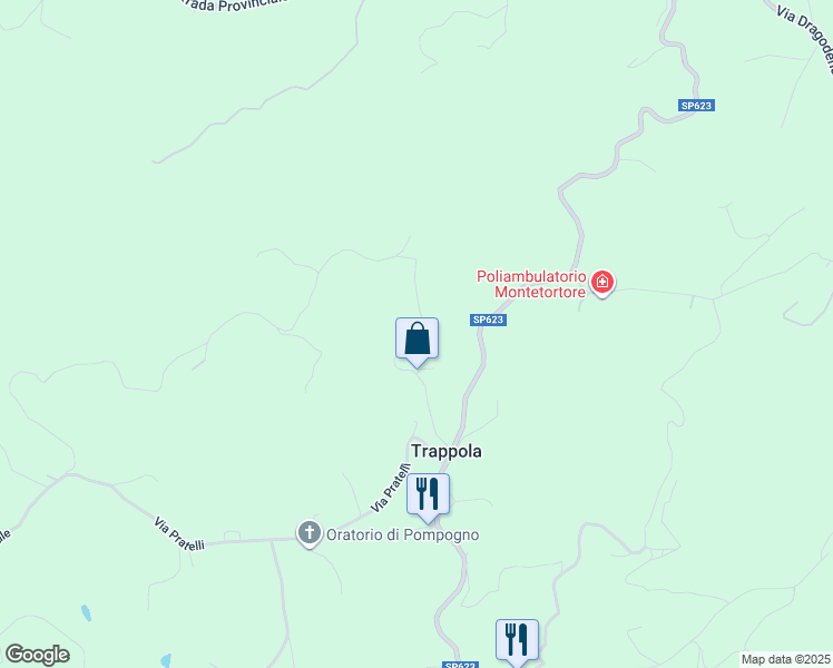 map of restaurants, bars, coffee shops, grocery stores, and more near 500 Via dei Bertù in Provincia di Modena