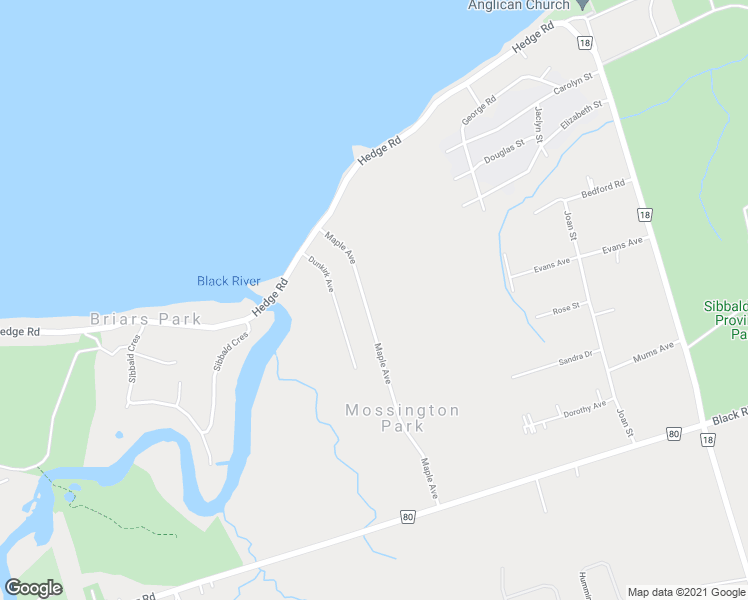 map of restaurants, bars, coffee shops, grocery stores, and more near 101 Maple Avenue in Georgina