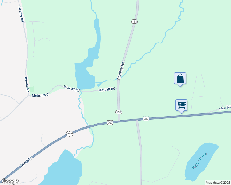 map of restaurants, bars, coffee shops, grocery stores, and more near 443 Metcalf Road in Winthrop