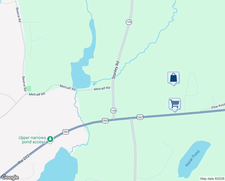 map of restaurants, bars, coffee shops, grocery stores, and more near 443 Metcalf Road in Winthrop