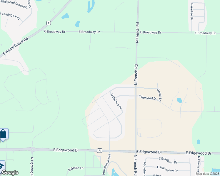 map of restaurants, bars, coffee shops, grocery stores, and more near 3106 East Aquamarine Avenue in Appleton