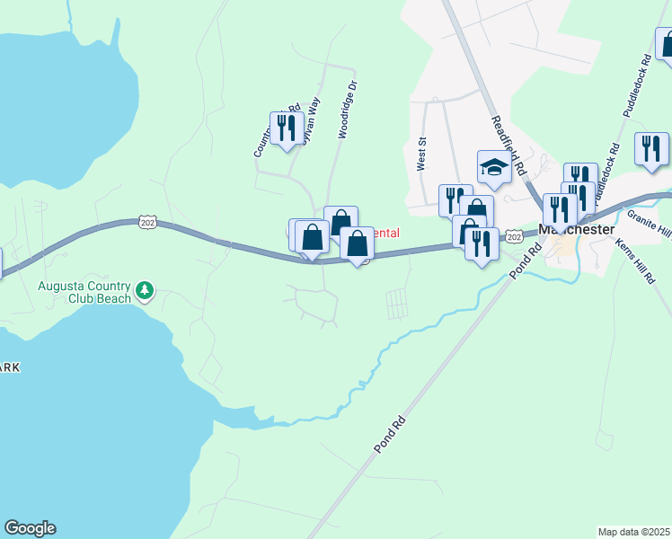 map of restaurants, bars, coffee shops, grocery stores, and more near 4 Estates Drive in Manchester