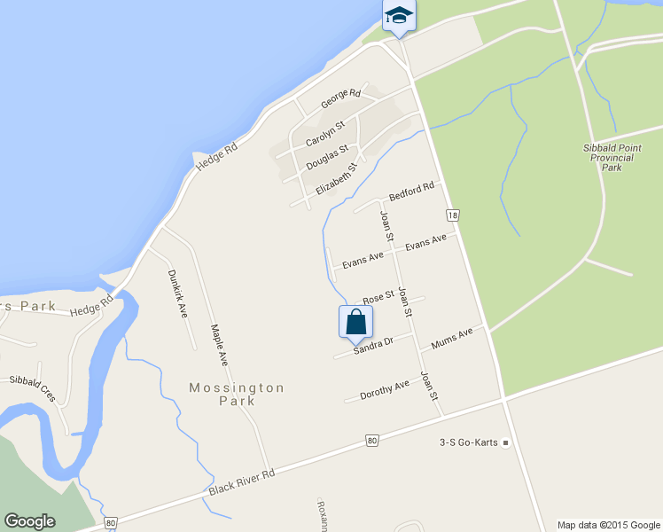 map of restaurants, bars, coffee shops, grocery stores, and more near 17 Mourning Dove Road in Georgina