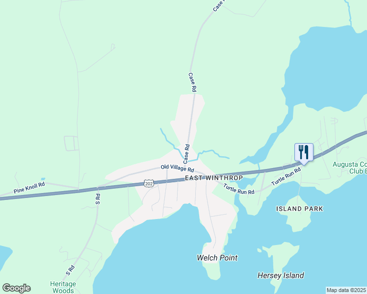 map of restaurants, bars, coffee shops, grocery stores, and more near 22 Case Road in Winthrop