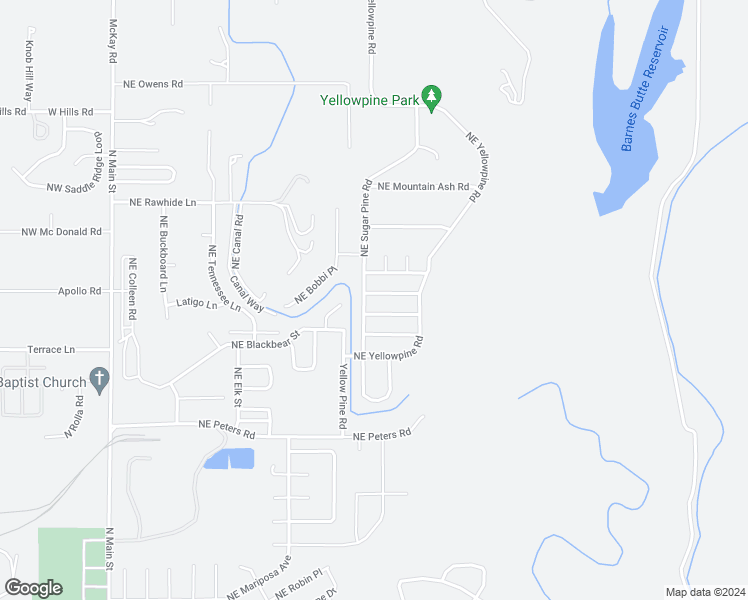 map of restaurants, bars, coffee shops, grocery stores, and more near 952 Northeast Mahogany Street in Prineville