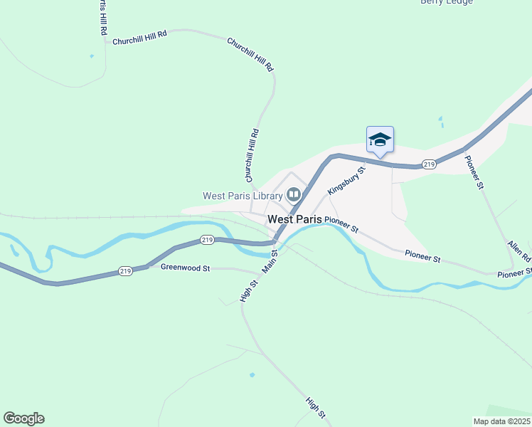map of restaurants, bars, coffee shops, grocery stores, and more near 11 Church Street in West Paris
