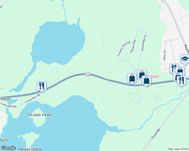 map of restaurants, bars, coffee shops, grocery stores, and more near 2695 Maine 100 in Winthrop