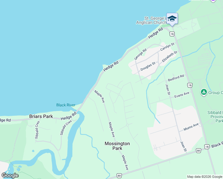 map of restaurants, bars, coffee shops, grocery stores, and more near 22 Schortinghuis Street in Georgina