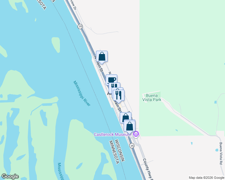 map of restaurants, bars, coffee shops, grocery stores, and more near 305 North Main Street in Alma