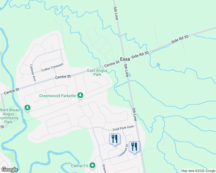 map of restaurants, bars, coffee shops, grocery stores, and more near 34 Michael Street in Essa