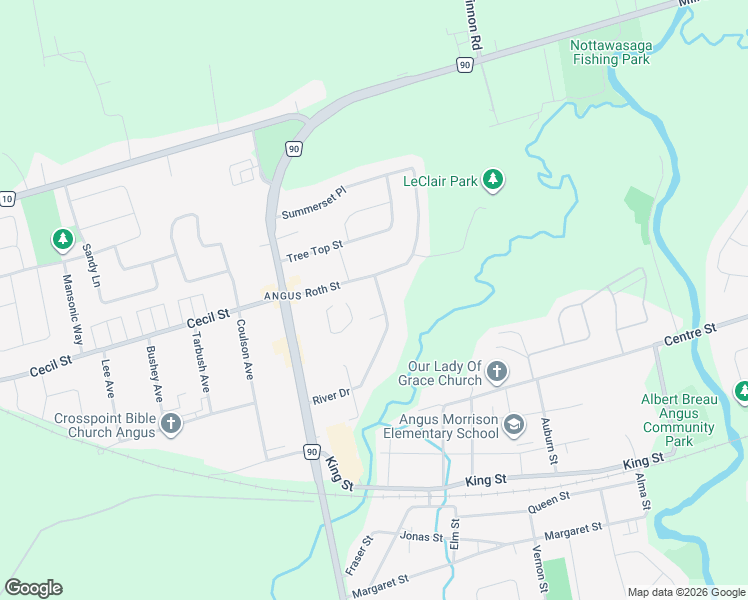 map of restaurants, bars, coffee shops, grocery stores, and more near 51 River Drive in Essa