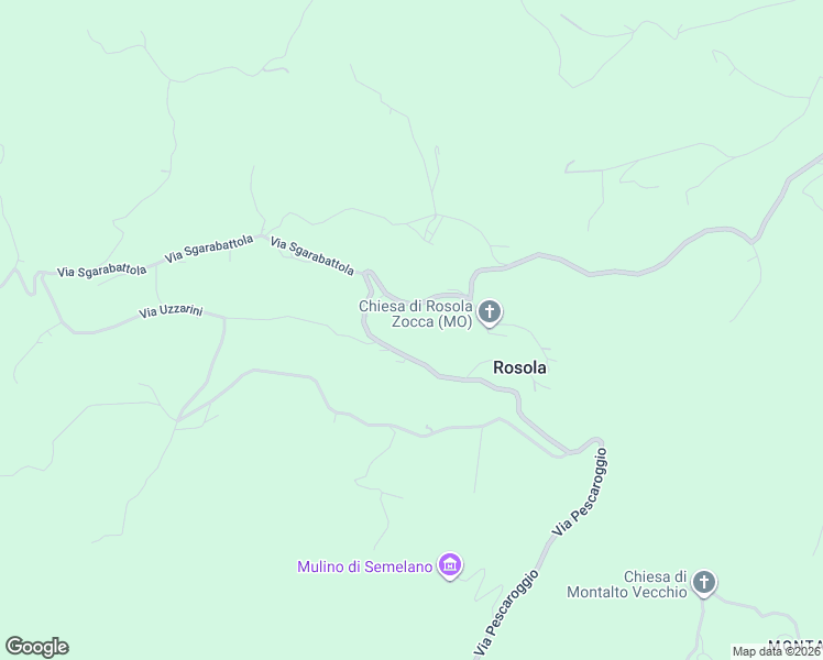 map of restaurants, bars, coffee shops, grocery stores, and more near 3132 Via Rosola in Provincia di Modena