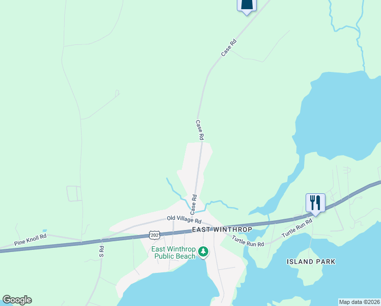 map of restaurants, bars, coffee shops, grocery stores, and more near 61 Case Road in Winthrop