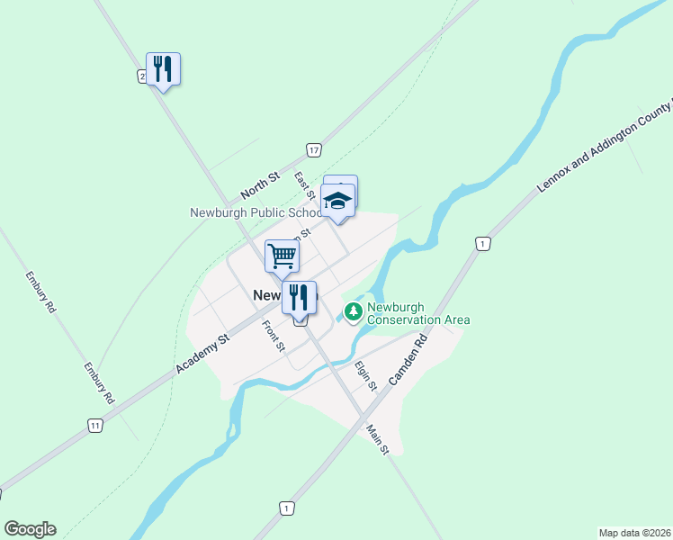 map of restaurants, bars, coffee shops, grocery stores, and more near 9 Madden Street in Newburgh