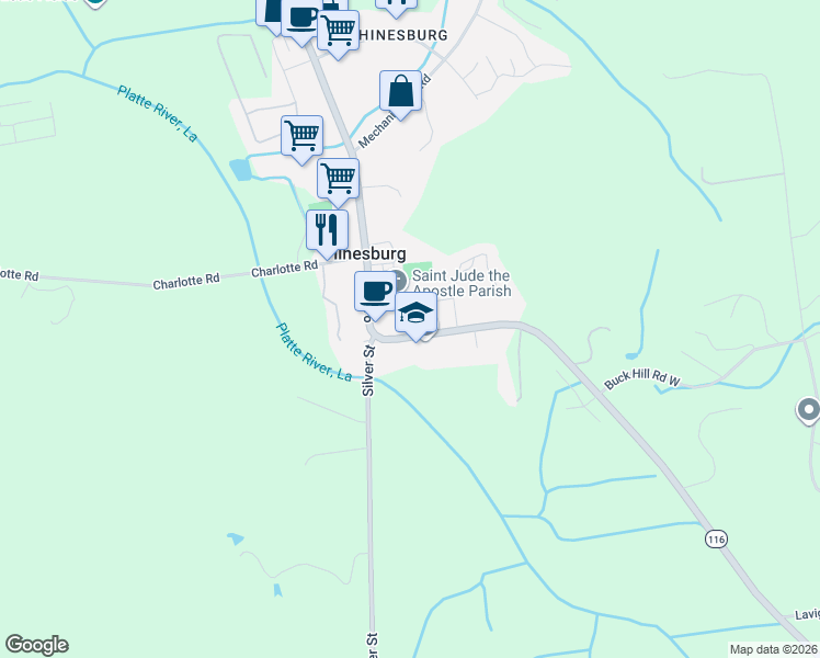 map of restaurants, bars, coffee shops, grocery stores, and more near 10901 Route 116 in Hinesburg