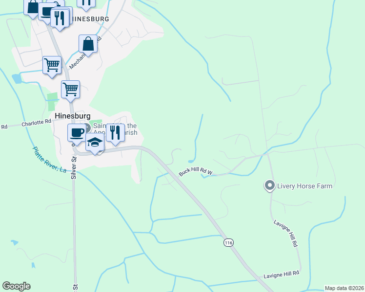 map of restaurants, bars, coffee shops, grocery stores, and more near 135 New South Farm Private in Hinesburg