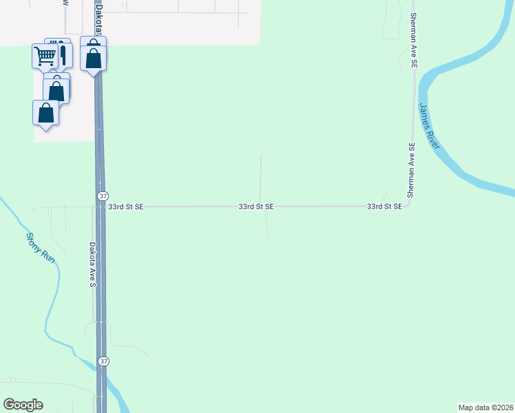 map of restaurants, bars, coffee shops, grocery stores, and more near 604 33rd Street Southeast in Huron