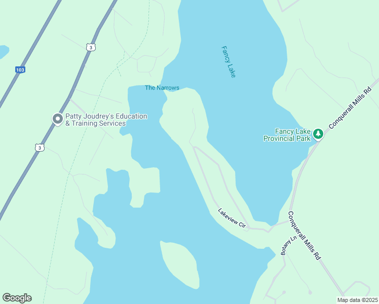 map of restaurants, bars, coffee shops, grocery stores, and more near 207 Lakeview Circle in Conquerall Mills