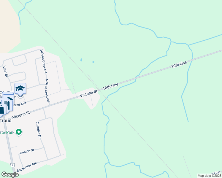 map of restaurants, bars, coffee shops, grocery stores, and more near 1908 10th Line in Innisfil