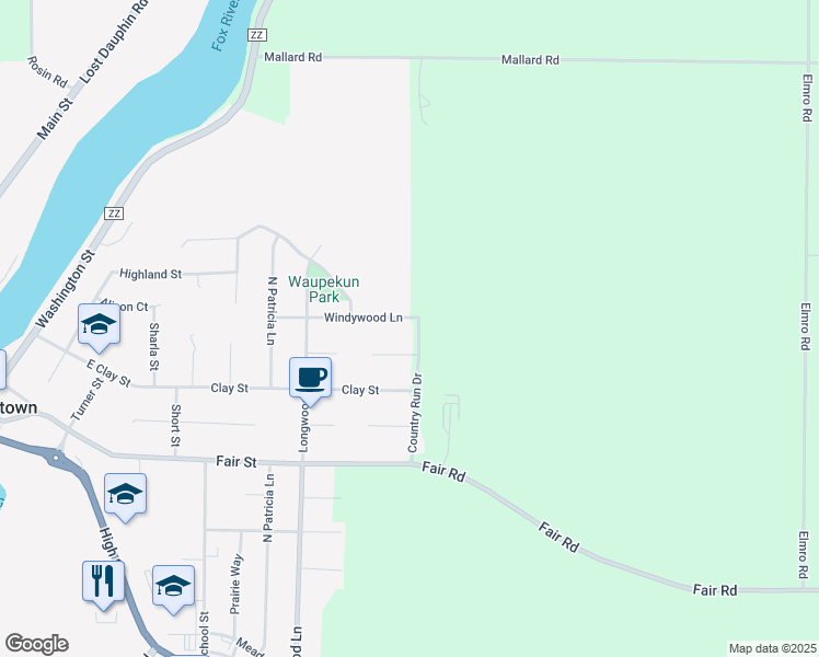 map of restaurants, bars, coffee shops, grocery stores, and more near 584 Windywood Lane in Wrightstown