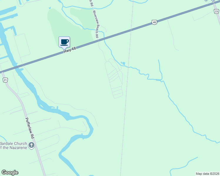 map of restaurants, bars, coffee shops, grocery stores, and more near 65 Horseshoe Circle in Georgina
