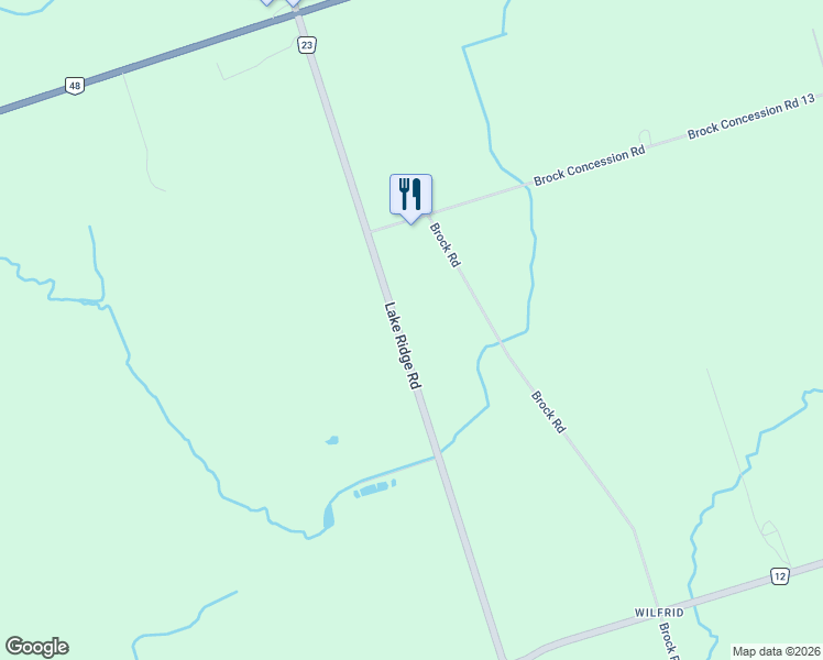 map of restaurants, bars, coffee shops, grocery stores, and more near 21805C Lake Ridge Road in Regional Municipality of Durham