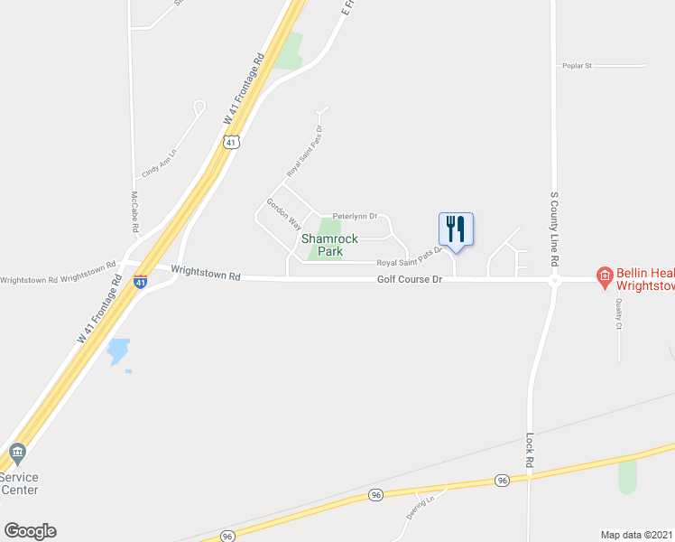 map of restaurants, bars, coffee shops, grocery stores, and more near 314 Royal Saint Pats Drive in Wrightstown
