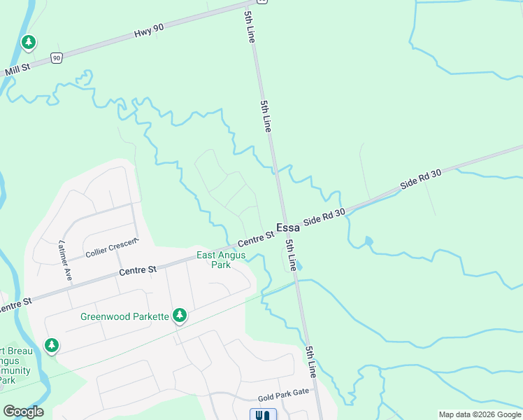 map of restaurants, bars, coffee shops, grocery stores, and more near 19 Wakefield Boulevard in Essa