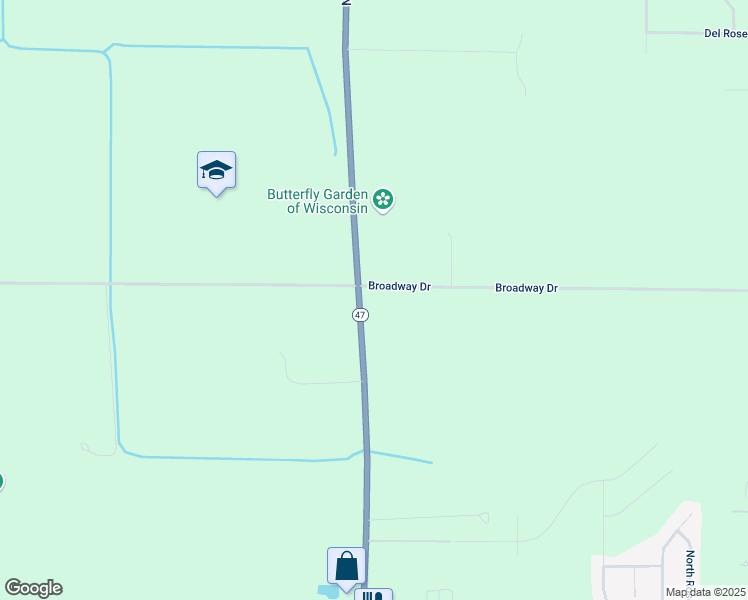 map of restaurants, bars, coffee shops, grocery stores, and more near 9304 North Richmond Street in Appleton