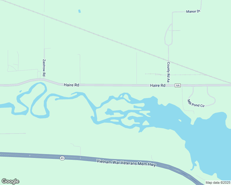 map of restaurants, bars, coffee shops, grocery stores, and more near E5285 Haire Road in Weyauwega