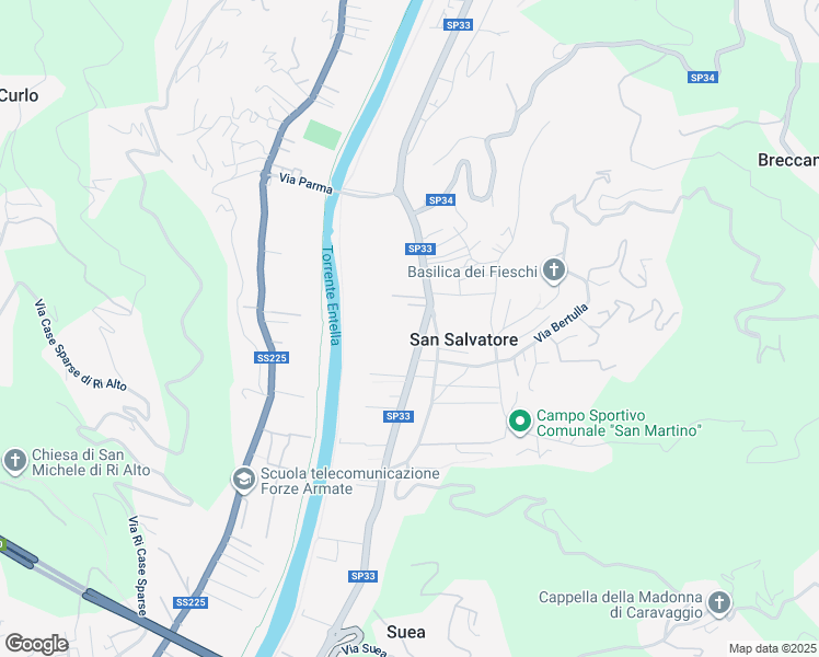 map of restaurants, bars, coffee shops, grocery stores, and more near 1412 Corso Risorgimento in San Salvatore