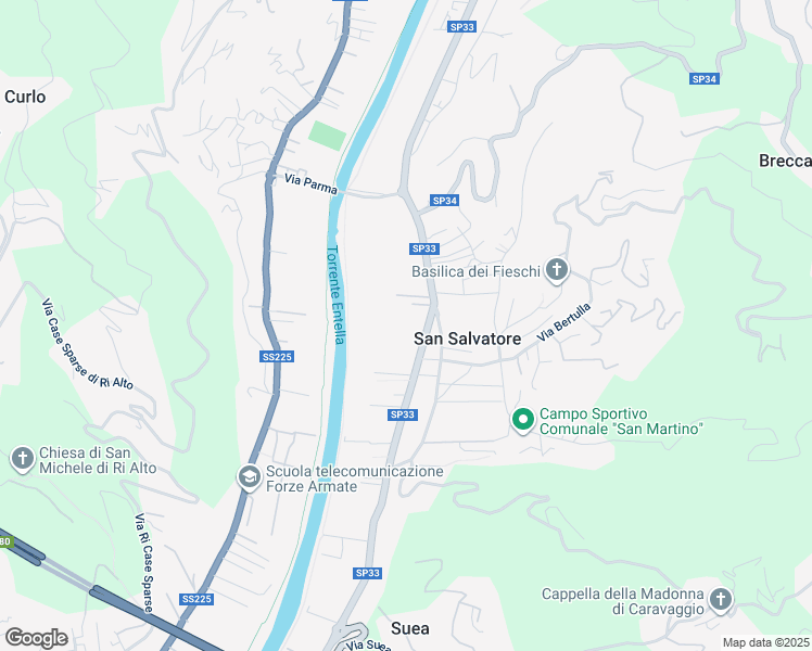 map of restaurants, bars, coffee shops, grocery stores, and more near 1412 Corso Risorgimento in San Salvatore