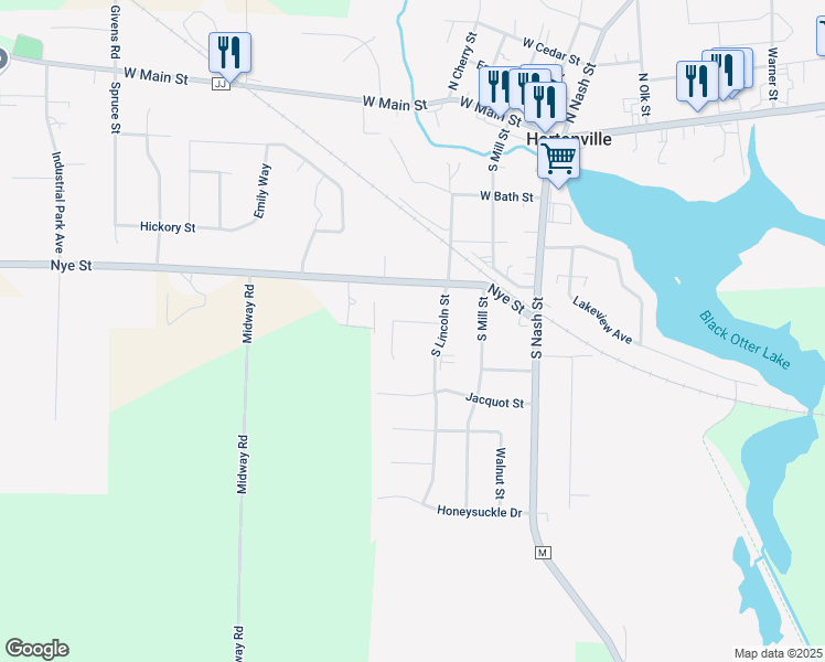 map of restaurants, bars, coffee shops, grocery stores, and more near 312 Cordy Lane in Hortonville