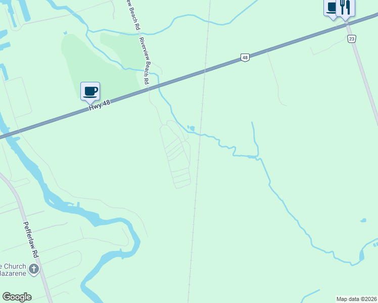 map of restaurants, bars, coffee shops, grocery stores, and more near 16 Chickadee Court in Georgina
