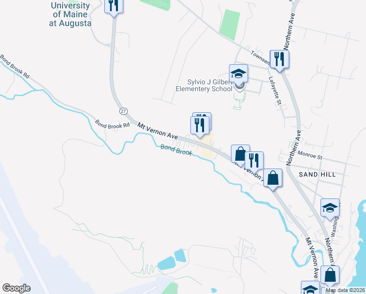 map of restaurants, bars, coffee shops, grocery stores, and more near 176 Mount Vernon Avenue in Augusta
